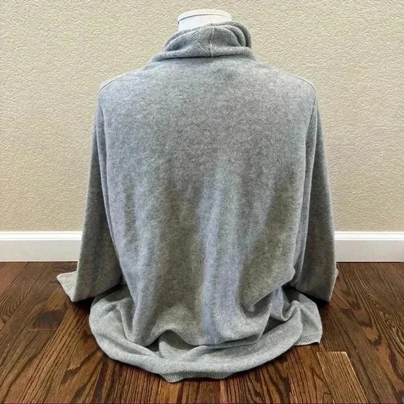 InCashmere Drape Front Open Cardigan Gray Women’s Size Large $219 100% Cashmere - Picture 2 of 16